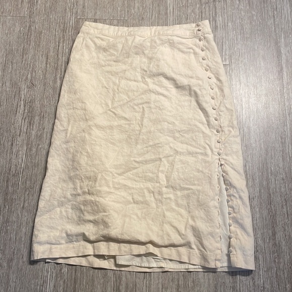 Madewell Side Button Linen Skirt - Picture 2 of 6